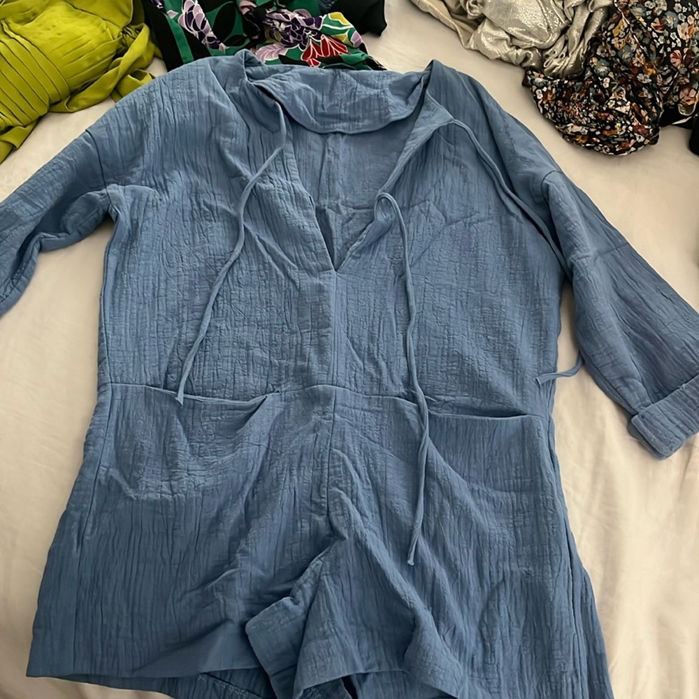 Romper with v neck